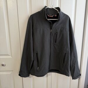Free Country charcoal heather soft shell full zip jacket size large
